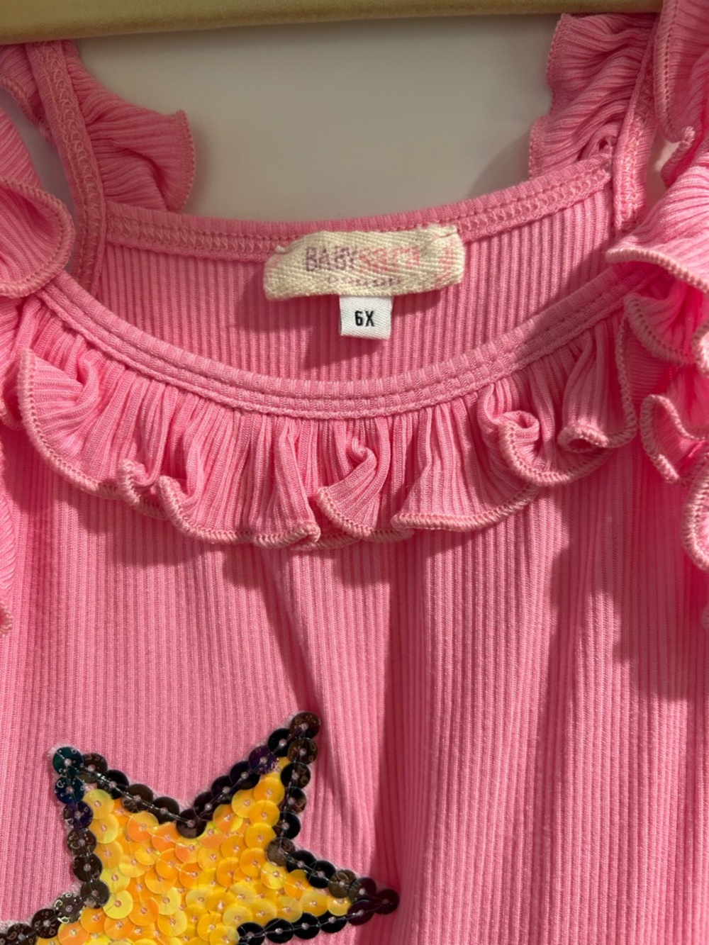Baby Sara Girls' Pink Star Sequin Tulle Dress - Picture 7 of 7